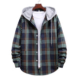 Hooded Long Sleeve Shirt Men Women 2020 High Quality Casual Plaid Printed Shirts Couple Clothes Hip Hop Streetwear Blouse Tops