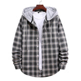 Hooded Long Sleeve Shirt Men Women 2020 High Quality Casual Plaid Printed Shirts Couple Clothes Hip Hop Streetwear Blouse Tops