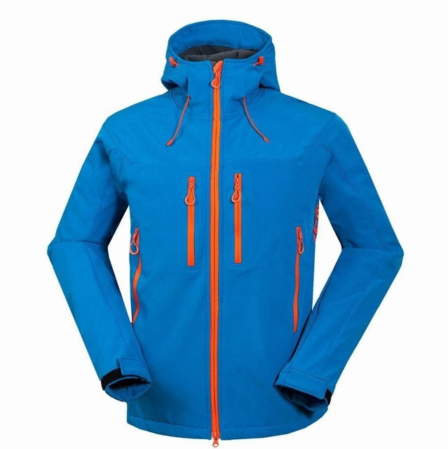 Men's Soft shell jacket Outdoor windproof waterproof Hiking jacket thermal fleece Lined Softshell coat Mountaineering clothes
