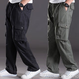 Spring and summer thin section casual pants men plus size multi-pocket men's trousers oversize pants overalls men's elastic