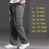 Spring and summer thin section casual pants men plus size multi-pocket men's trousers oversize pants overalls men's elastic