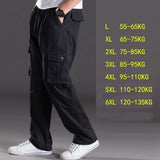 Spring and summer thin section casual pants men plus size multi-pocket men's trousers oversize pants overalls men's elastic