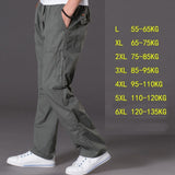 Spring and summer thin section casual pants men plus size multi-pocket men's trousers oversize pants overalls men's elastic