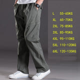 Spring and summer thin section casual pants men plus size multi-pocket men's trousers oversize pants overalls men's elastic