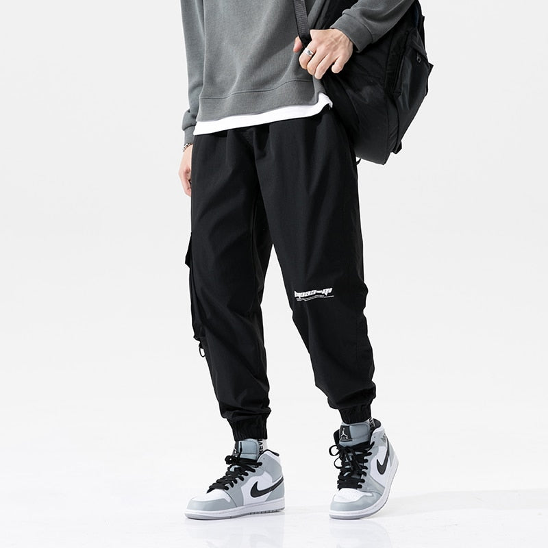 2021 Men's Side Pockets Cargo Harem Pants Fashion Black Hip Hop Casual Male Joggers Trousers Fashion Streetwear Pants Men