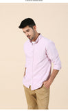 shirts men classical casual shirt single chest pockets 100% cotton spring new brand clothing