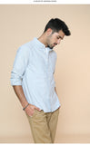 shirts men classical casual shirt single chest pockets 100% cotton spring new brand clothing