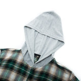 Rare Men Green Plaid Shirt With Hood 2021 Spring New Casual Long Sleeve Button Up  Cotton Sweater 286