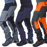 New Casual Men Fashion Color Block Multi Pockets Sports Long Cargo Pants Work Trousers for Men Outdoor Straight Pant Cargo Pants