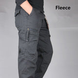 Winter Thick Warm Cargo Pants Men Double Layer Cotton Fleece Overalls Loose Trousers Multi Pockets Baggy Military Tactical Pants