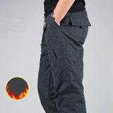 Winter Thick Warm Cargo Pants Men Double Layer Cotton Fleece Overalls Loose Trousers Multi Pockets Baggy Military Tactical Pants