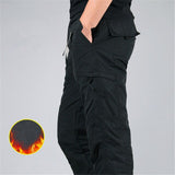 Winter Thick Warm Cargo Pants Men Double Layer Cotton Fleece Overalls Loose Trousers Multi Pockets Baggy Military Tactical Pants