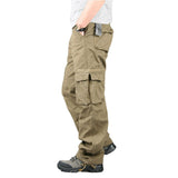 Men's Cargo Pants Overalls Casual Cotton Multi Pockets Tactical Military Pants Spring Autumn Army Straight Slacks Loose Trousers