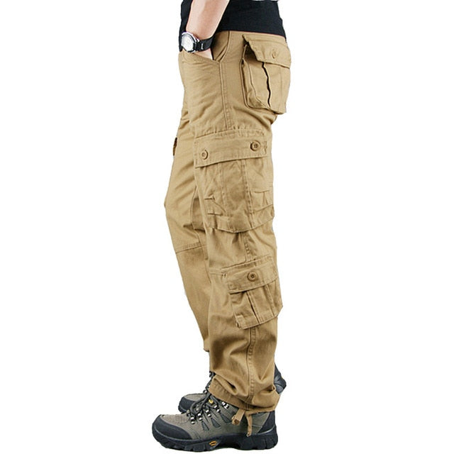 Men Cargo Pants with Multi Pocket Outwear Military Army Overalls Working Tactical Pants Track Trainig Cotton Baggy Pants Men