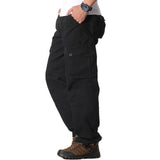 Men's Overalls Zipper Pocket Cargo Pants Outwear Multi Pocket Tactical Military Army Straight Slacks Cotton Loose Long Trousers