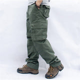 Men's Overalls Zipper Pocket Cargo Pants Outwear Multi Pocket Tactical Military Army Straight Slacks Cotton Loose Long Trousers